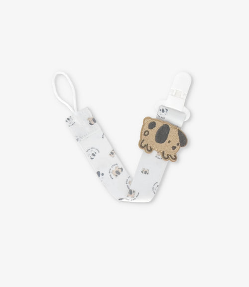 Porta chupete recién nacido de perrito Talla única / Beige