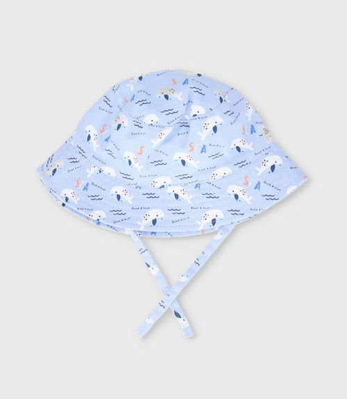 Gorro recién nacido bucket 0-6 meses / Celeste