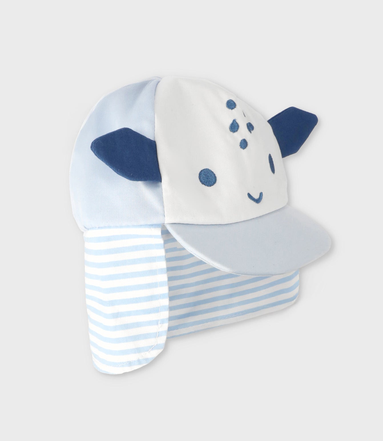 Gorro recién nacido cubre cuello 0-6 meses / Celeste