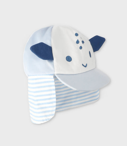 Gorro recién nacido cubre cuello 0-6 meses / Celeste
