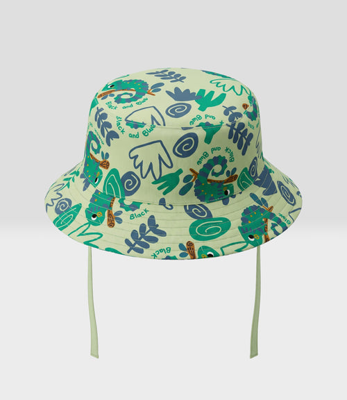 Gorro recién nacido bucket con camaleón 0-6 meses / Verde