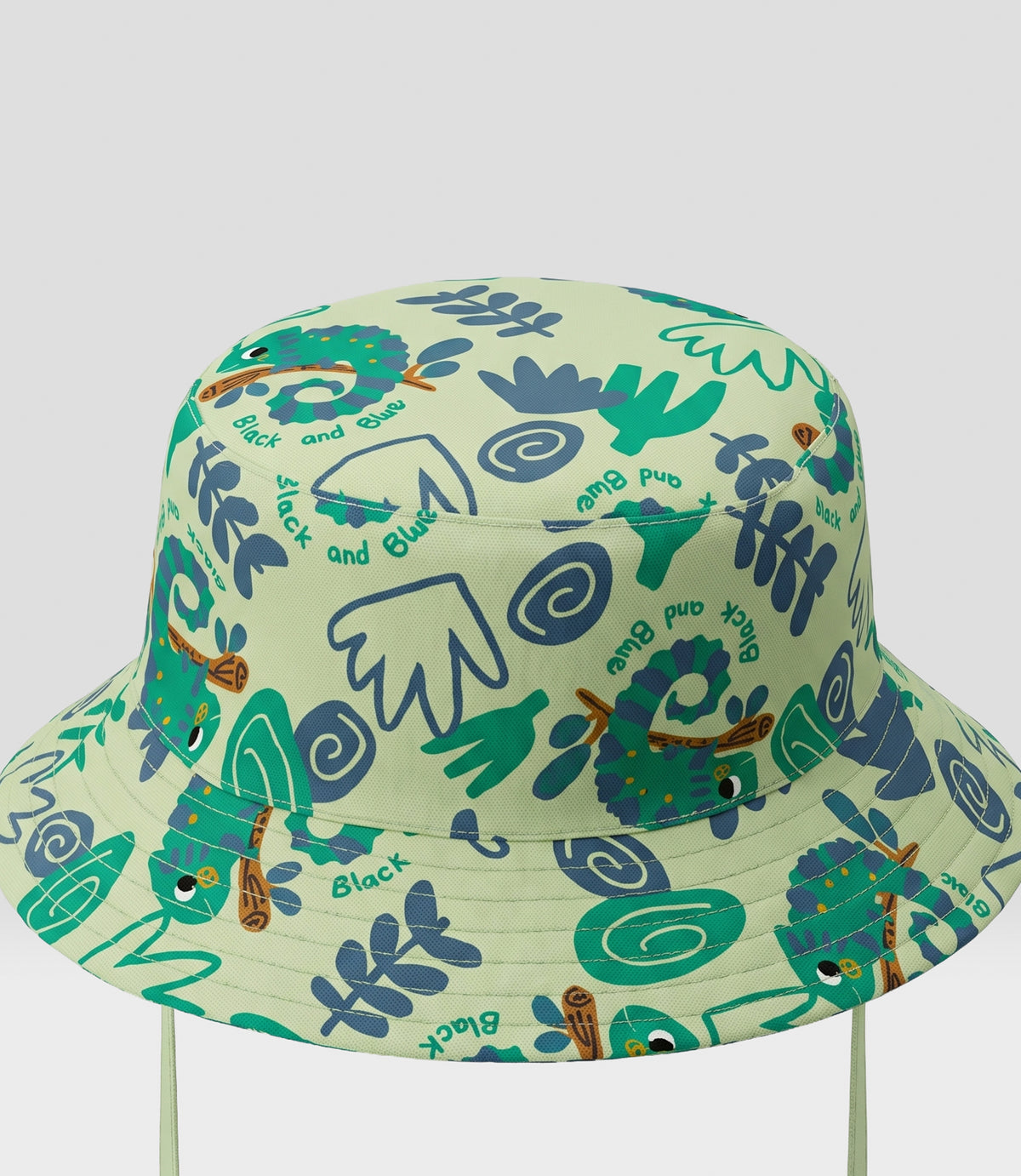 Gorro recién nacido bucket con camaleón 0-6 meses / Verde