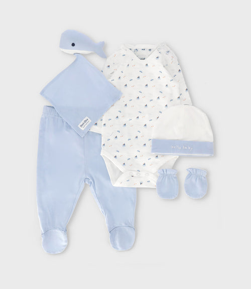 Ajuar recién nacido 5 piezas 0-3 meses / Celeste