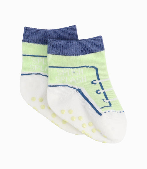 Calcetín Recién Nacido Diseño De Zapatilla Verde