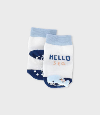 Calcetín recién nacido con diseño