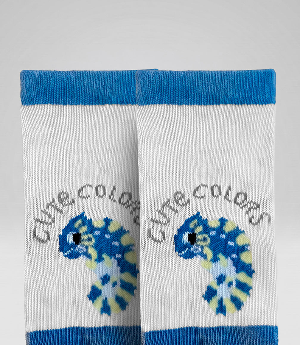 Calcetín recién nacido con camaleón 0-6 meses / Crudo
