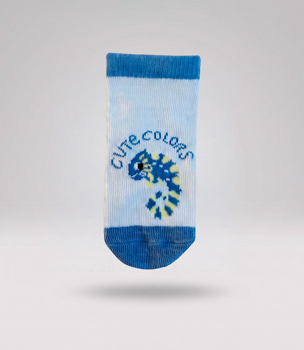Calcetín recién nacido con camaleón 0-6 meses / Azul Marino