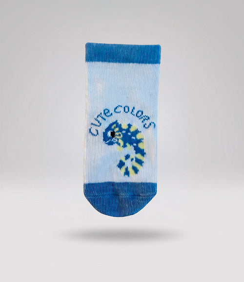 Calcetín recién nacido con camaleón 0-6 meses / Azul Marino