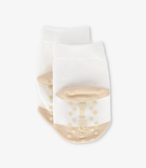 Calcetín recién nacido con osito 0-6 meses / Crudo