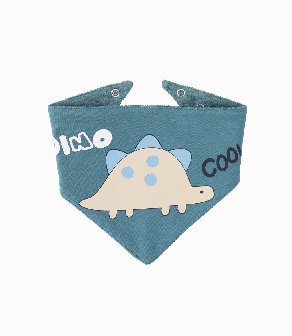 Babero recién nacido dino cool Talla única / Petróleo