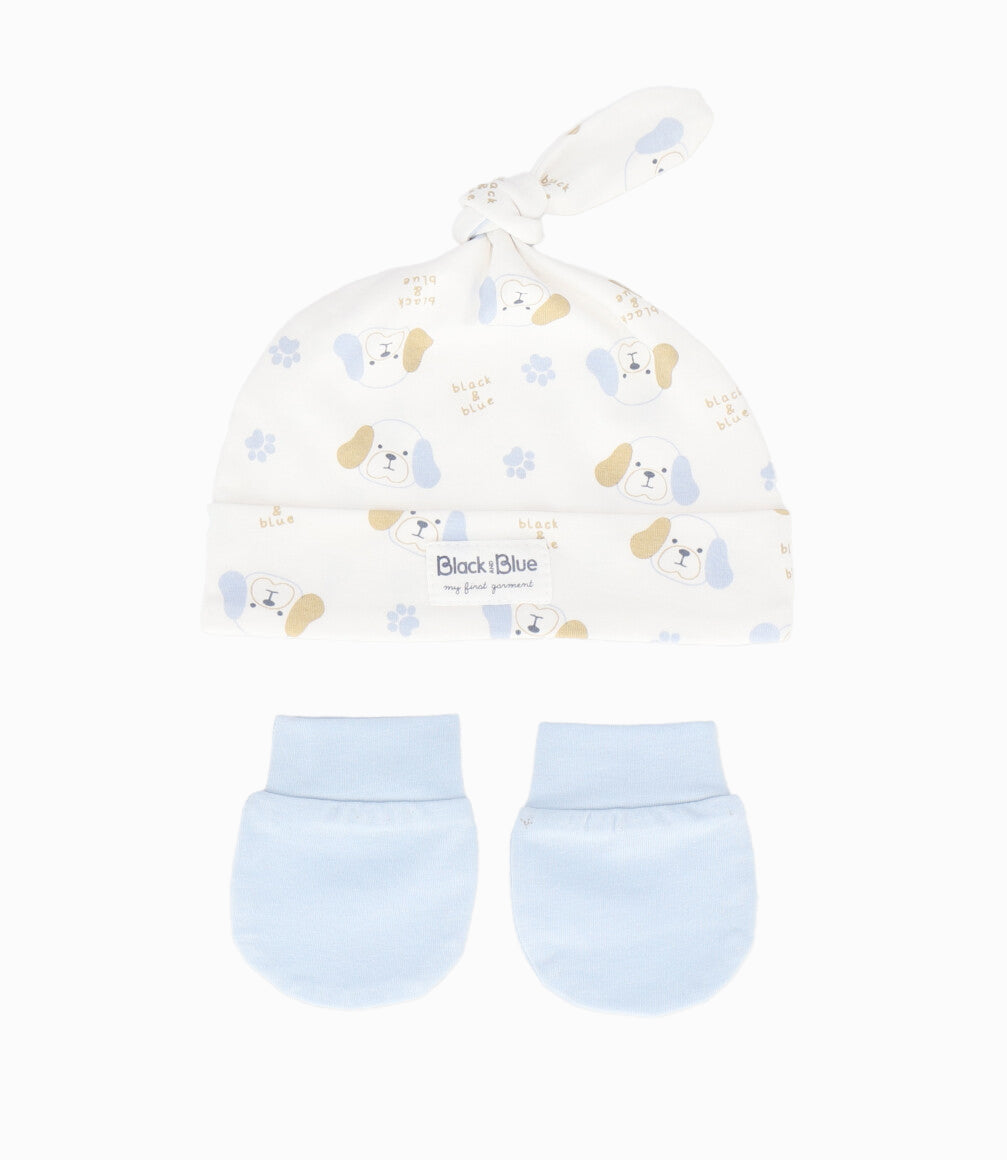 Pack recién nacido de gorro y mitones 0-3 meses / Blanco