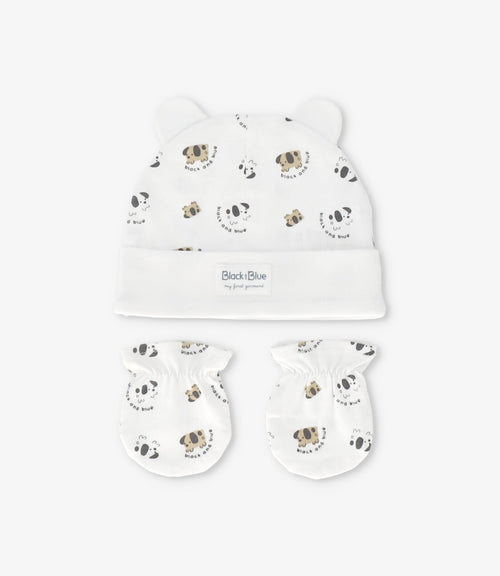 Pack recién nacido de gorro y mitones 0-3 meses / Crudo