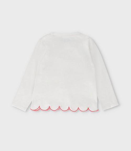 Polera niña con bailarina 2 años / Blanco