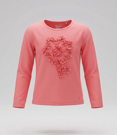 Polera niña con flores 2 años / Coral