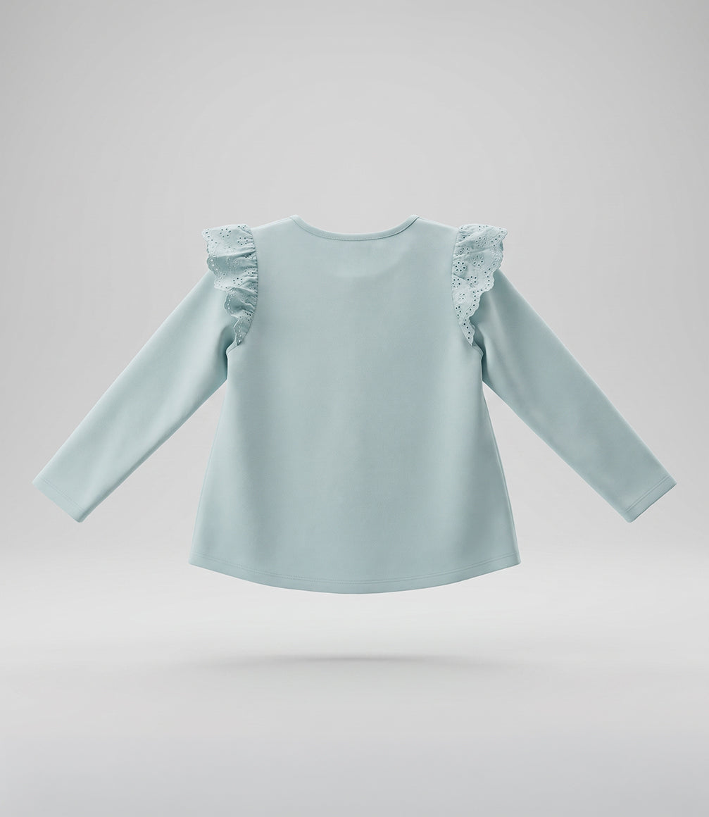 Polera niña con vuelos 2 años / Menta