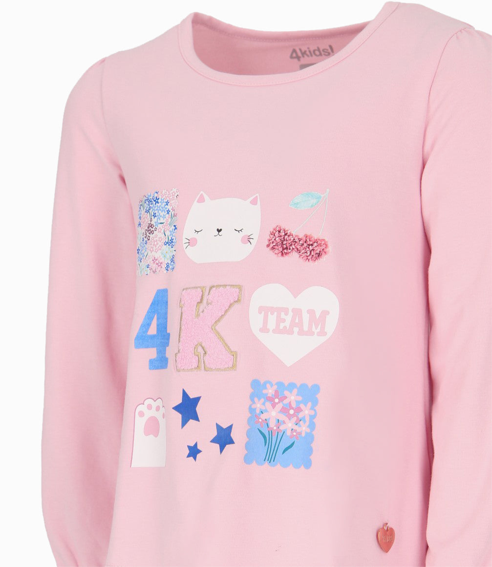 Polera niña mangas globo 2 años / Rosado