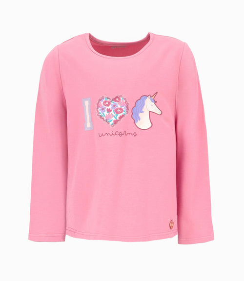 Polera niña con unicornio 2 años / Rosado
