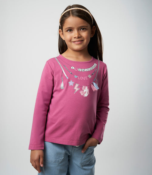 Polera niña con diseño 2 años / Burdeo