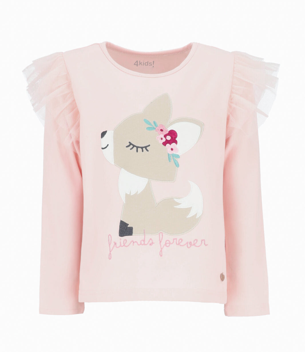 Polera niña con vuelos 2 años / Rosado