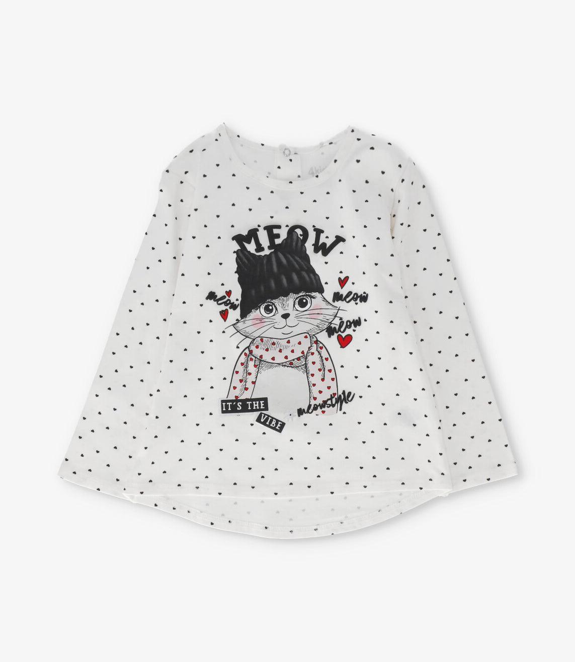 Polera niña con gato 2 años / Crudo