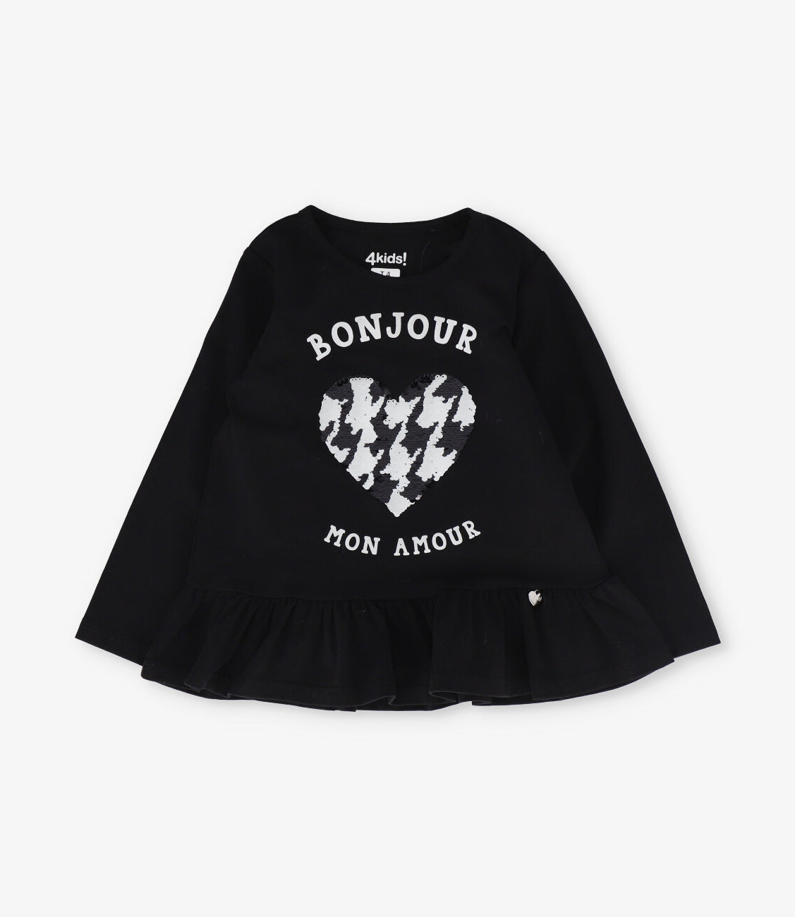 Polera niña bonjour 2 años / Negro
