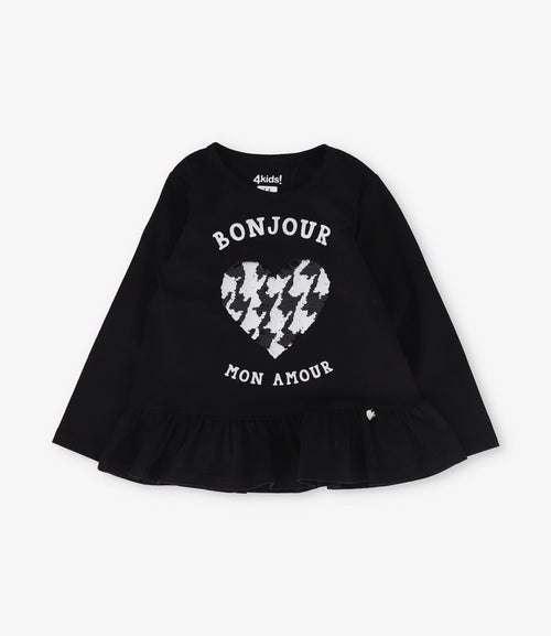 Polera niña bonjour 2 años / Negro