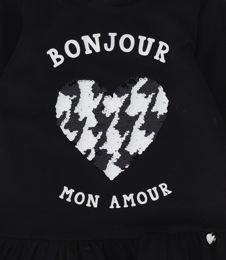 Polera niña bonjour 2 años / Negro