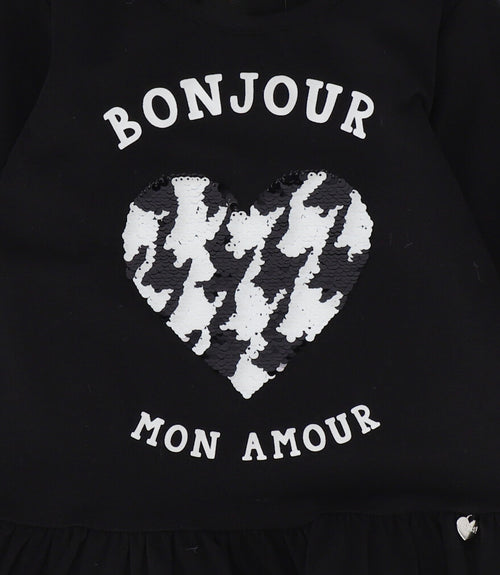 Polera niña bonjour 2 años / Negro