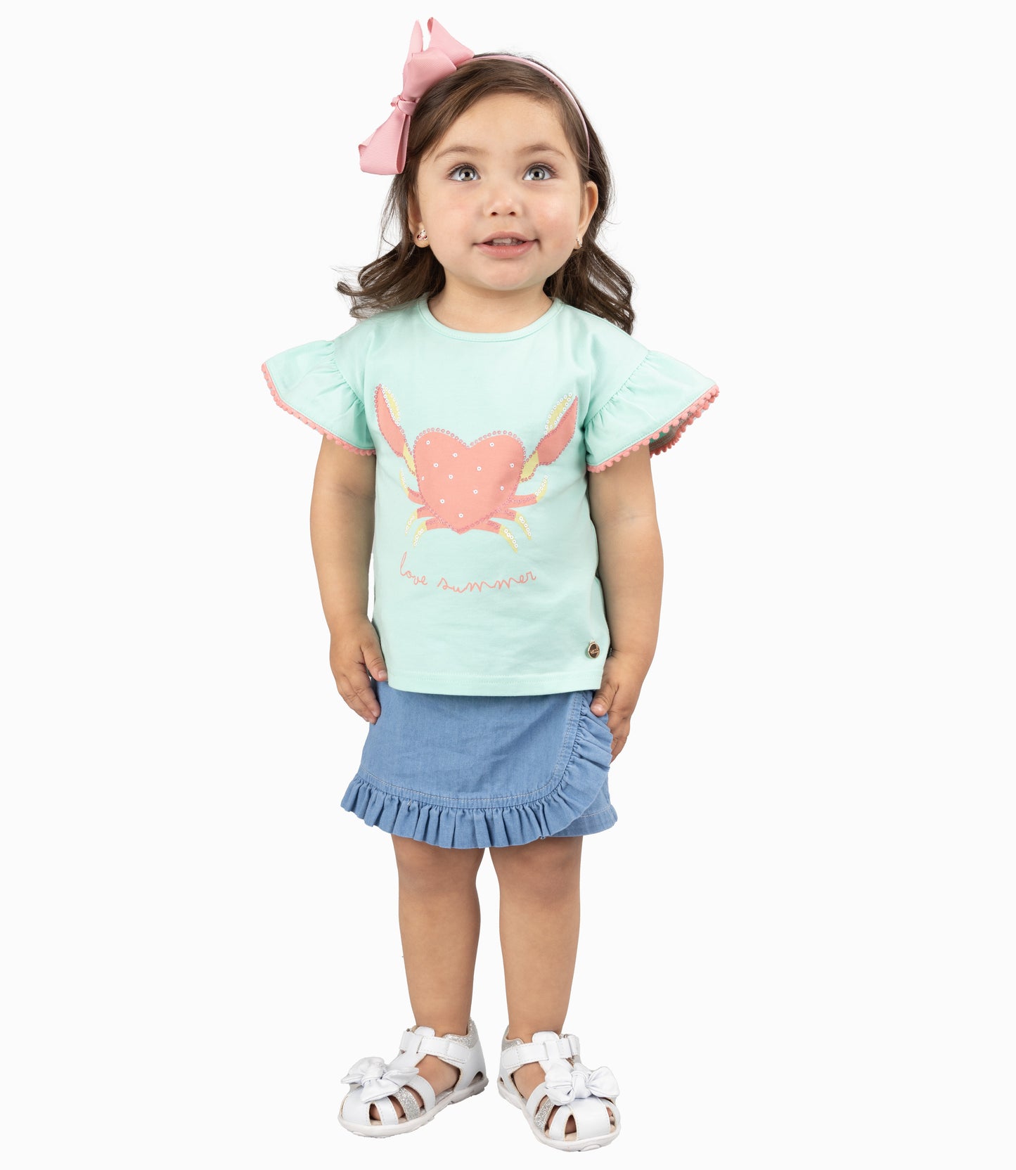 Polera Bebé Niña Con Vuelos Menta