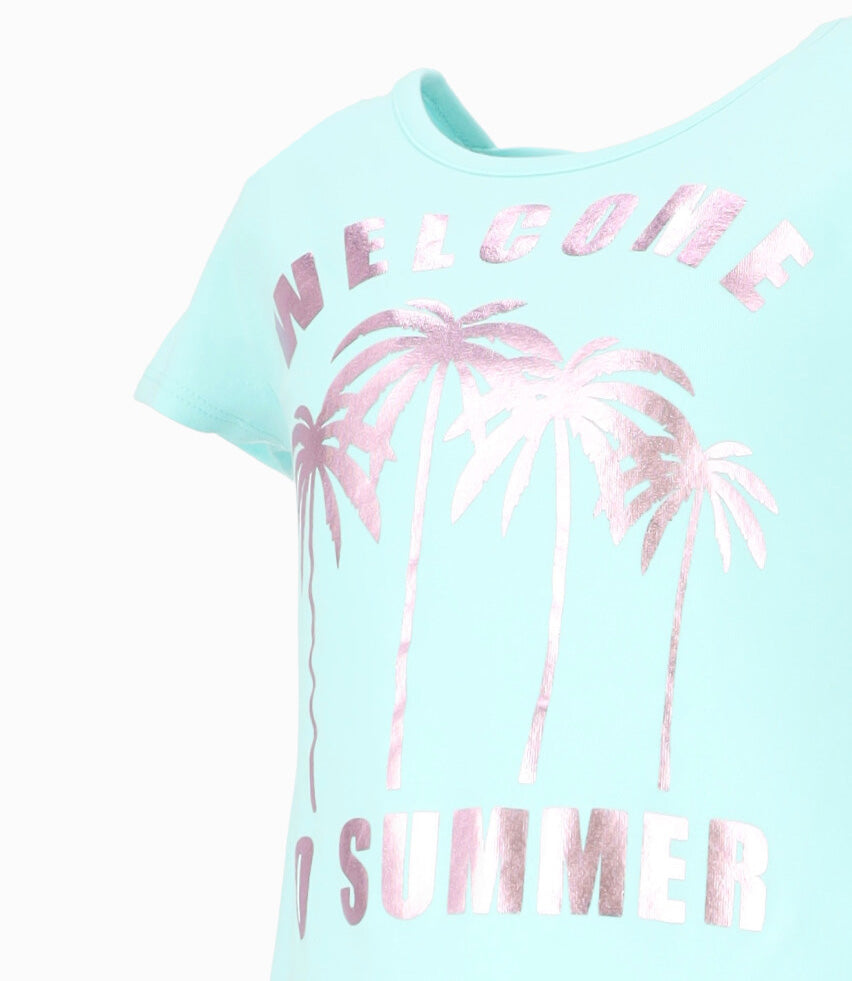 Polera niña palmeras 2 años / Menta