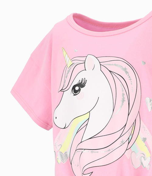 Polera Niña Con Unicornio