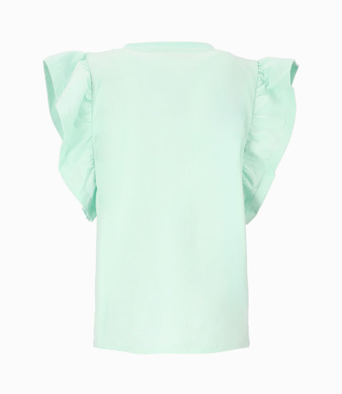 Polera niña con vuelos 2 años / Menta