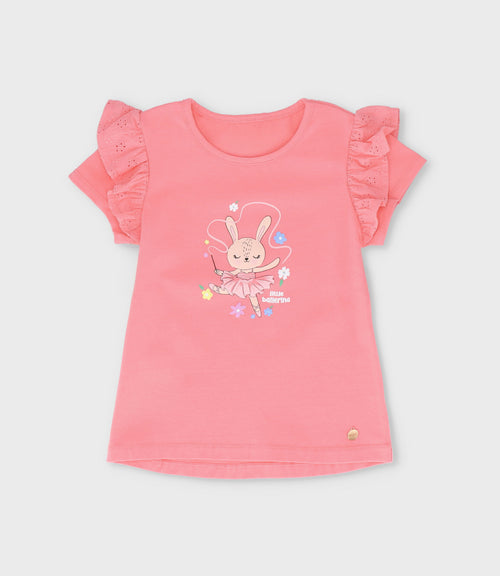 Polera niña con vuelos 2 años / Coral