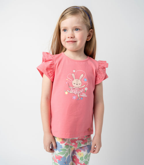 Polera niña con vuelos 2 años / Coral
