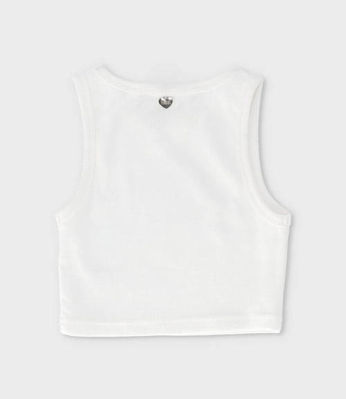 Polera niña sin mangas 2 años / Blanco