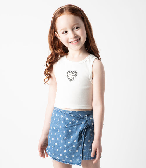 Polera niña sin mangas 2 años / Blanco