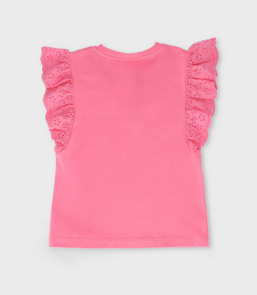 Polera niña con vuelos 2 años / Fucsia