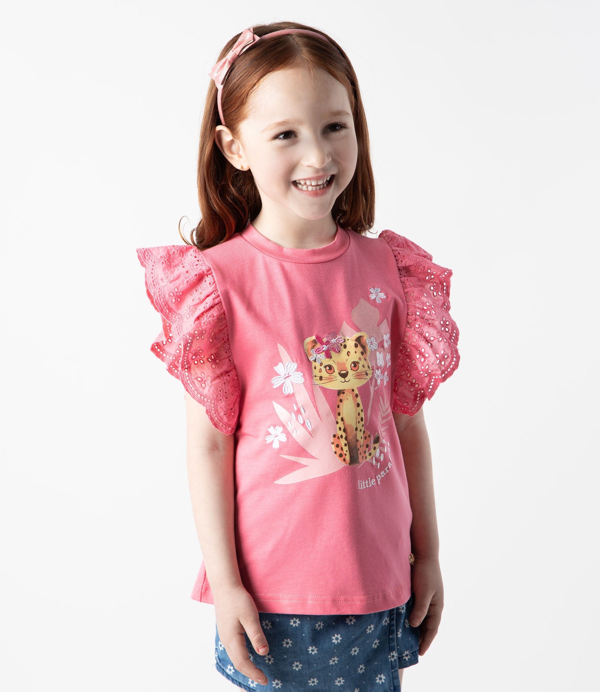 Polera niña con vuelos 2 años / Fucsia