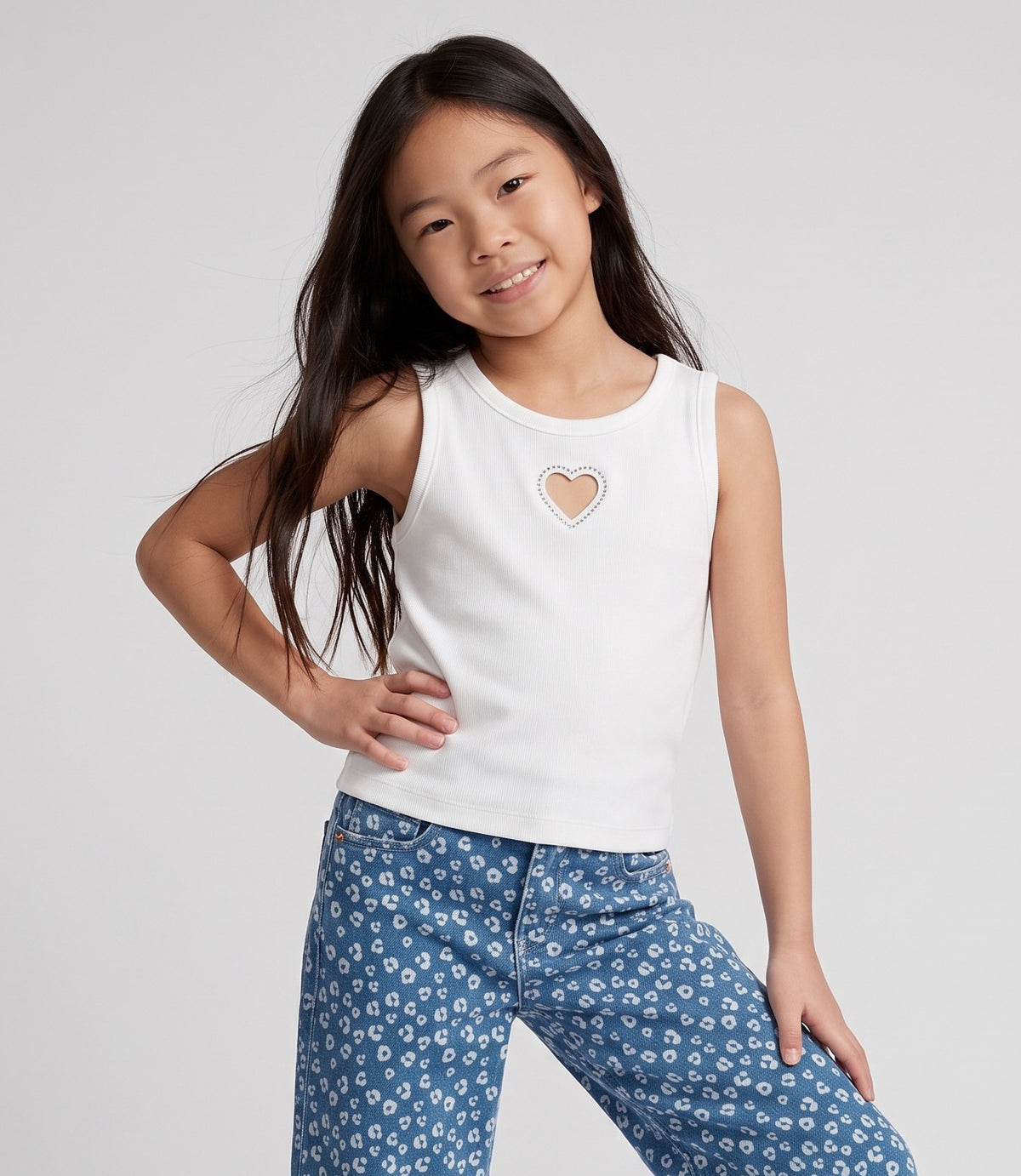 Polera niña crop top 2 años / Blanco