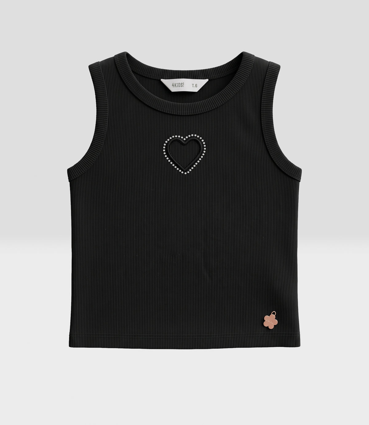 Polera niña crop top 2 años / Negro