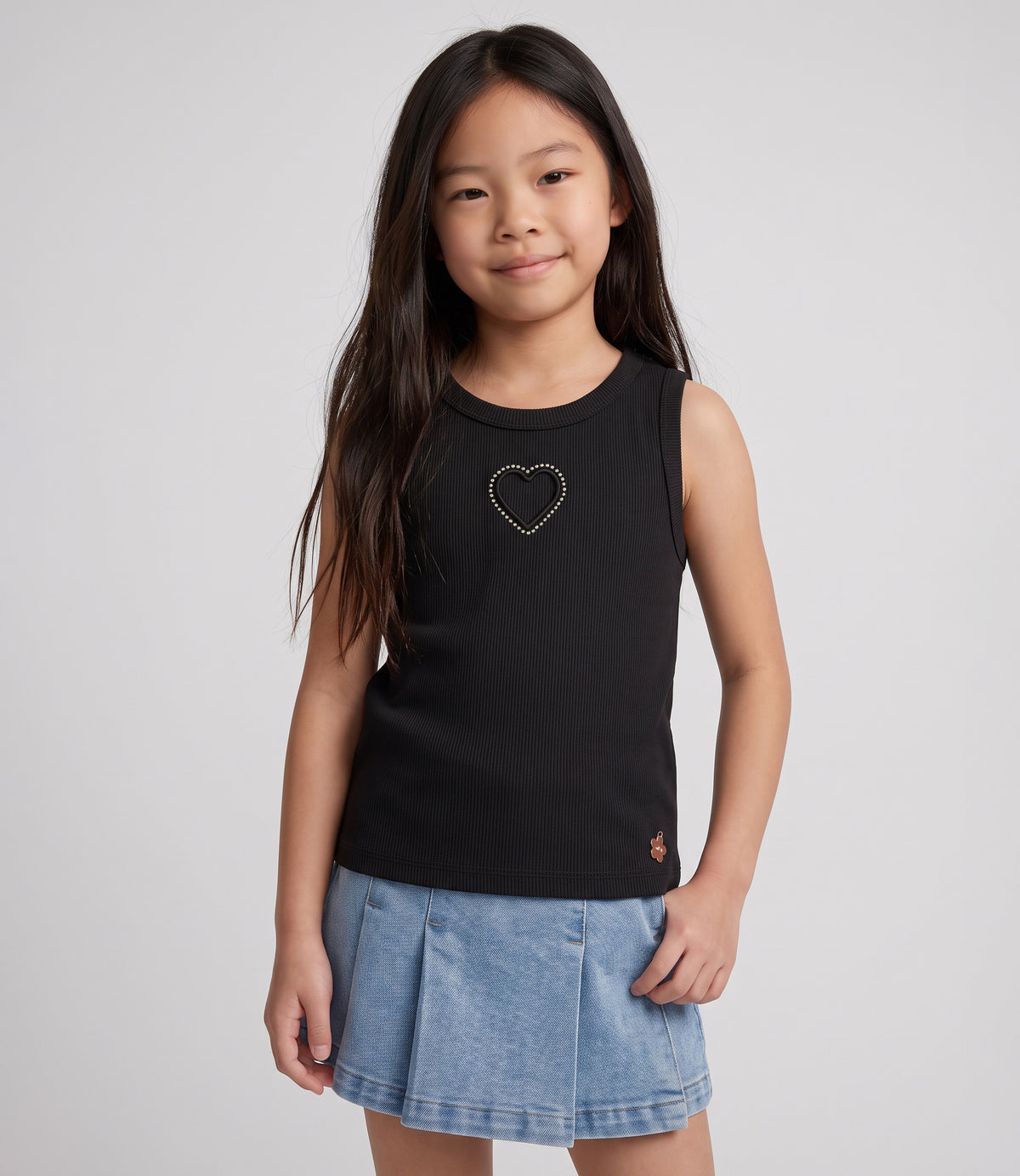 Polera niña crop top 2 años / Negro