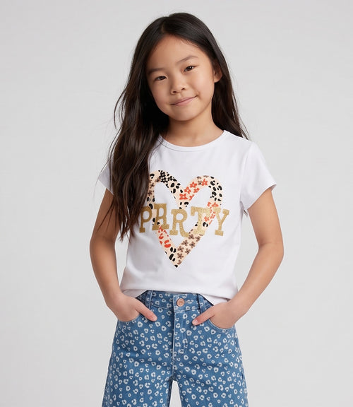 Polera niña animal print 2 años / Blanco