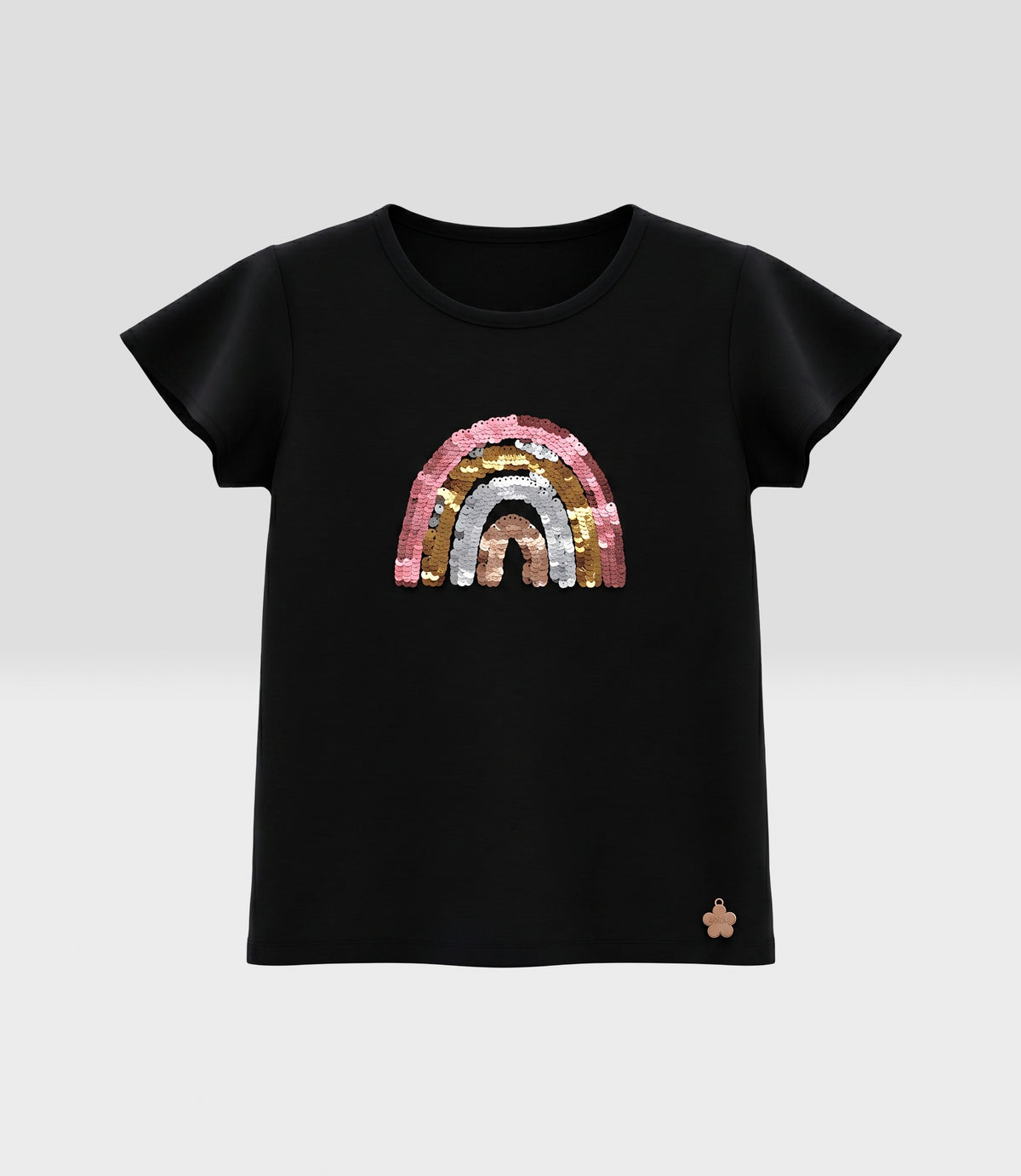 Polera niña rainbow 2 años / Negro