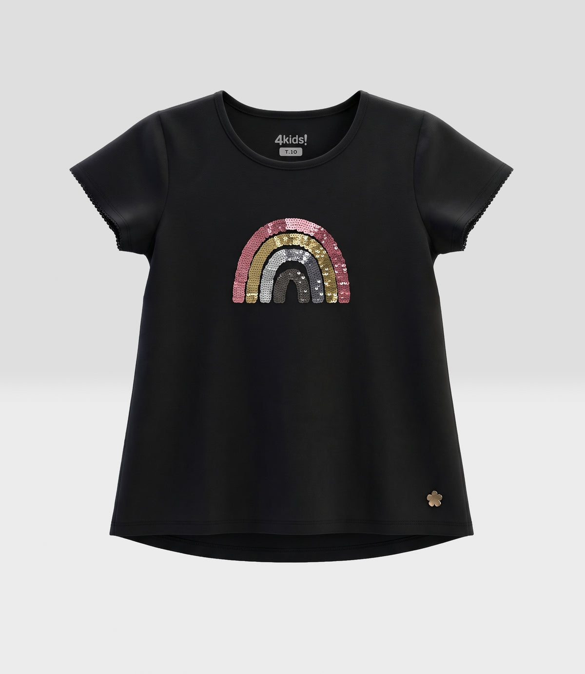 Polera niña rainbow 2 años / Negro