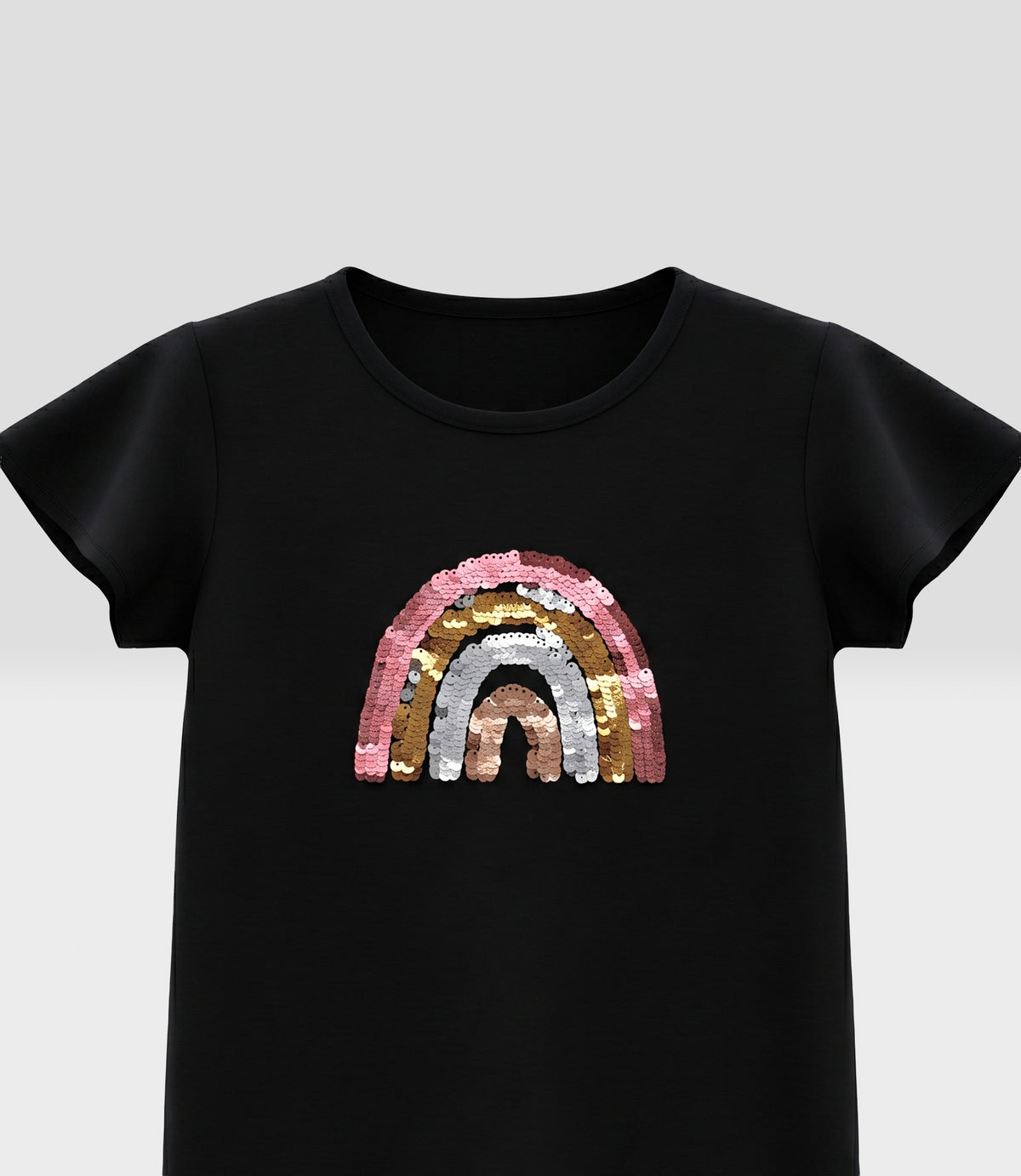 Polera niña rainbow 2 años / Negro