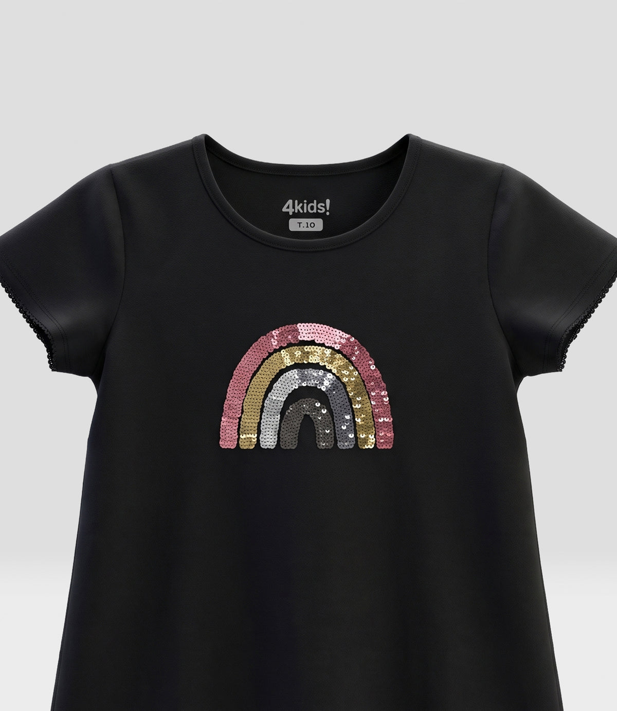 Polera niña rainbow 2 años / Negro