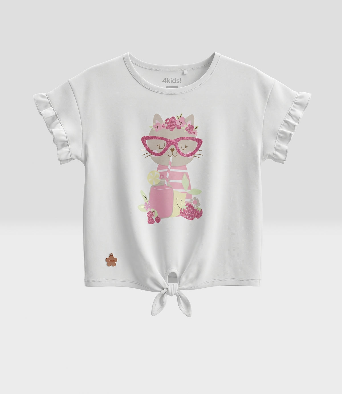Polera niña gatito 2 años / Crudo