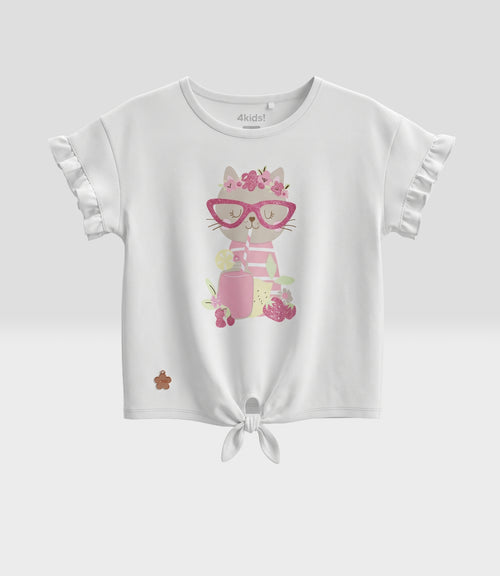 Polera niña gatito 2 años / Crudo