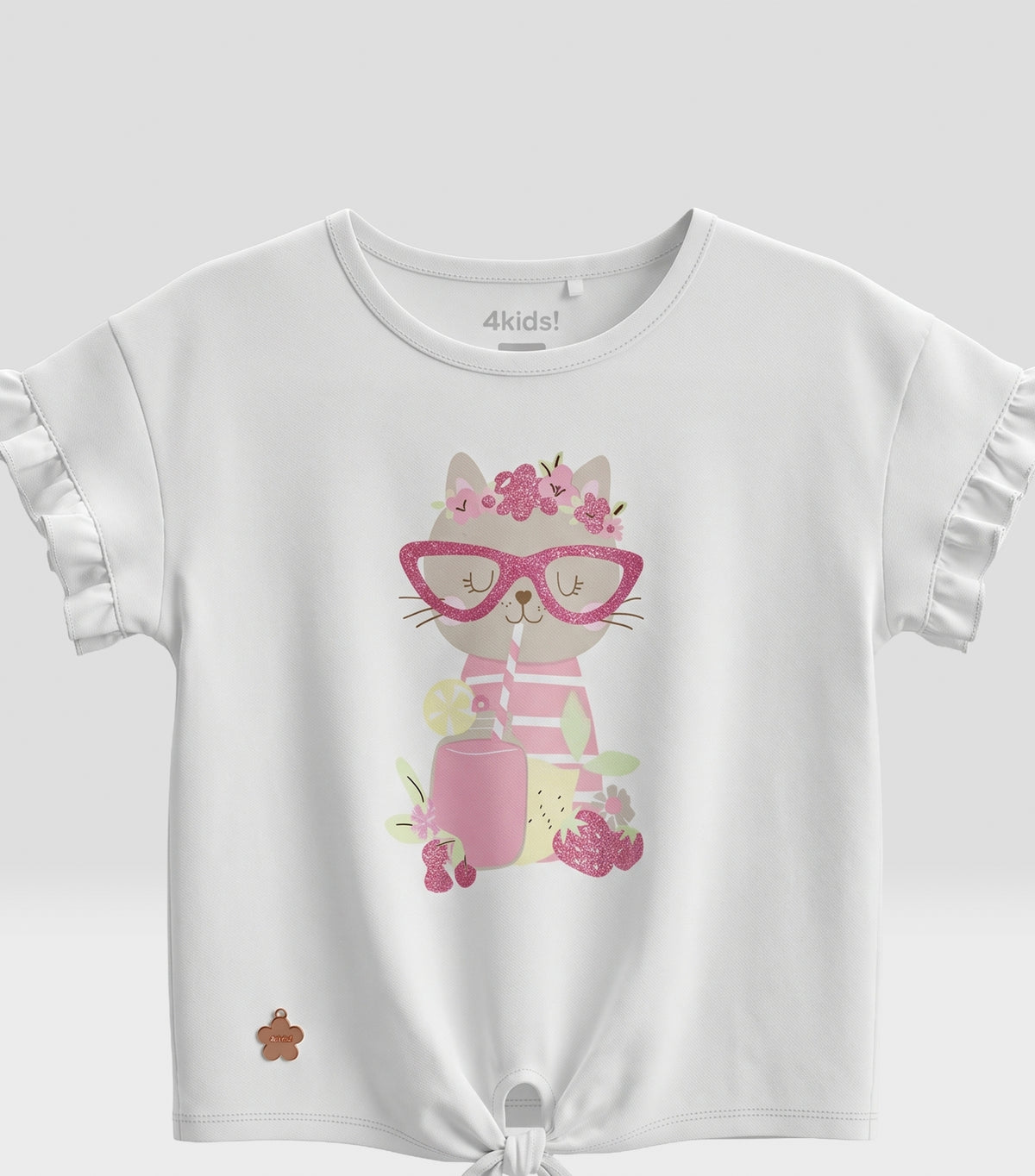 Polera niña gatito 2 años / Crudo