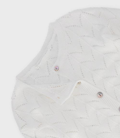 Chaleco niña tejido 2 años / Blanco